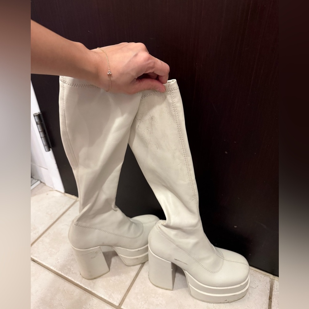 Steve Madden White Platform Over-the-Knee Boots
